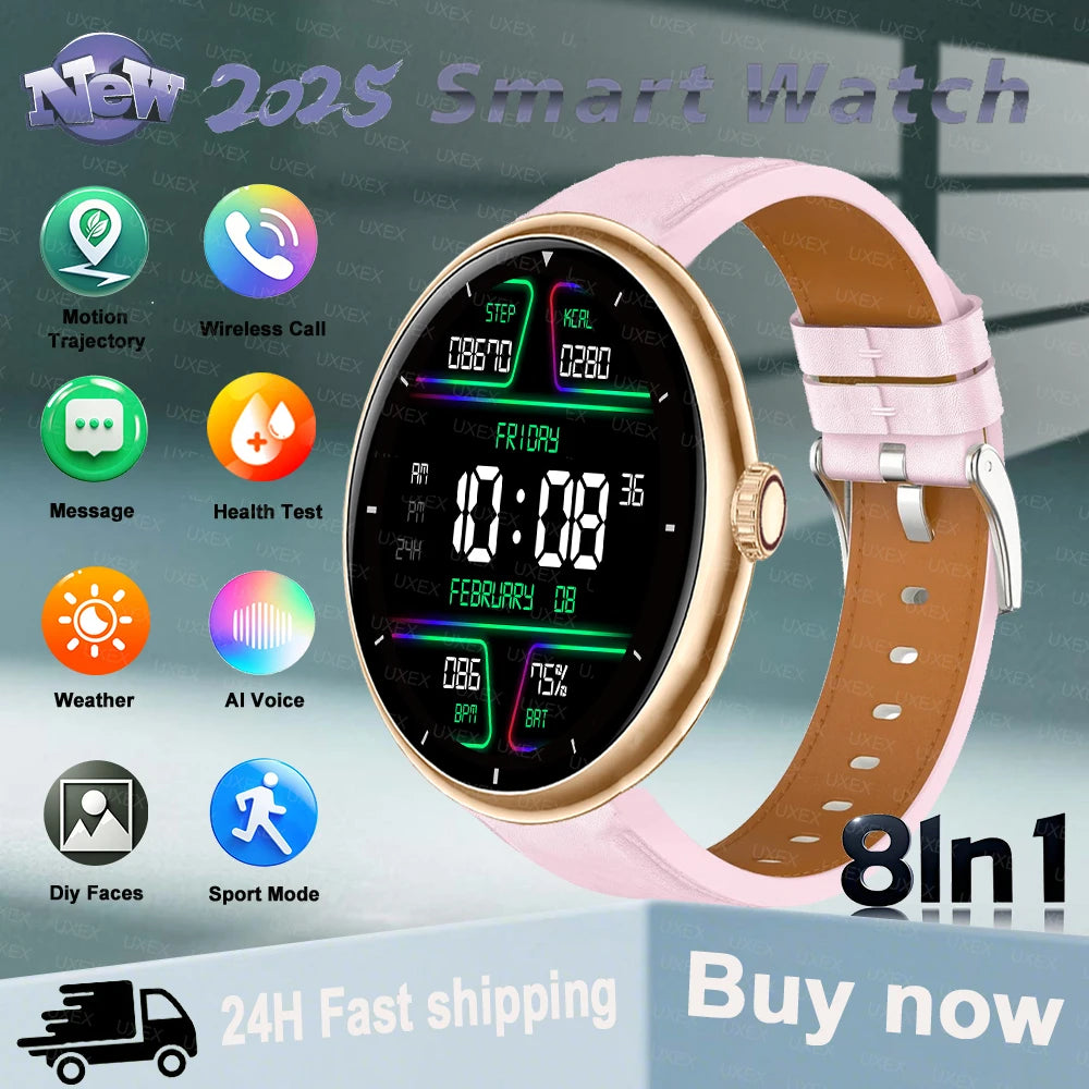 New 8In1 Businesst Smartwatch Women 1.5 HD Exclusive Gift Wireless Call Health Tracker Custom Photo Masculinos Watch Sport 2025