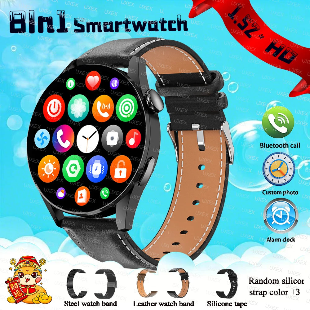 2025 New GTS Smartwatch 1.52 HD Bluetooth Call Men Custom Photo Health Tracker Alarm Clock For Xiaomi Watch Smart Women Business